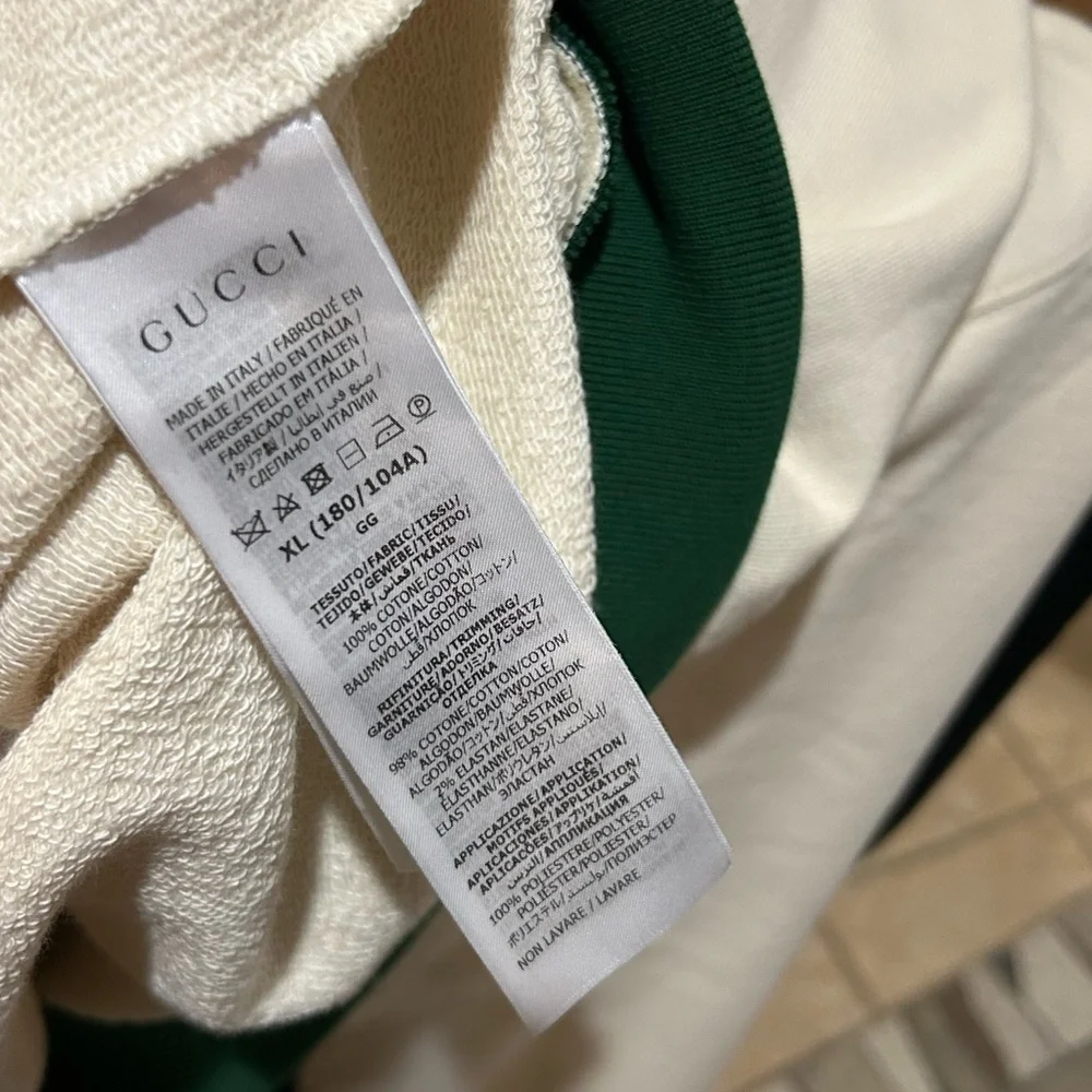 Men's Gucci cotton jersey cardigan with Web detail size XL made in Italy